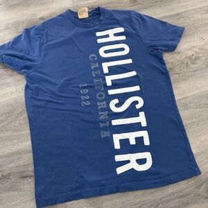 Hollister Navy Tee with White Lettering